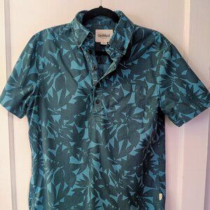 UpWest EcoHemp Half-Placket Shirt - Cabana Palm - Short Sleeve Button-Down S
